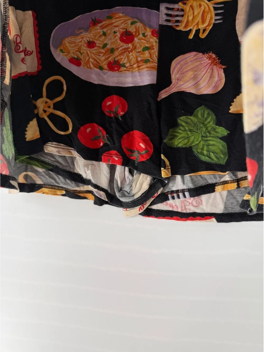 Lisa Says Gah Darcy Skort Buon Appetito Black Pasta Food Print Women’s M